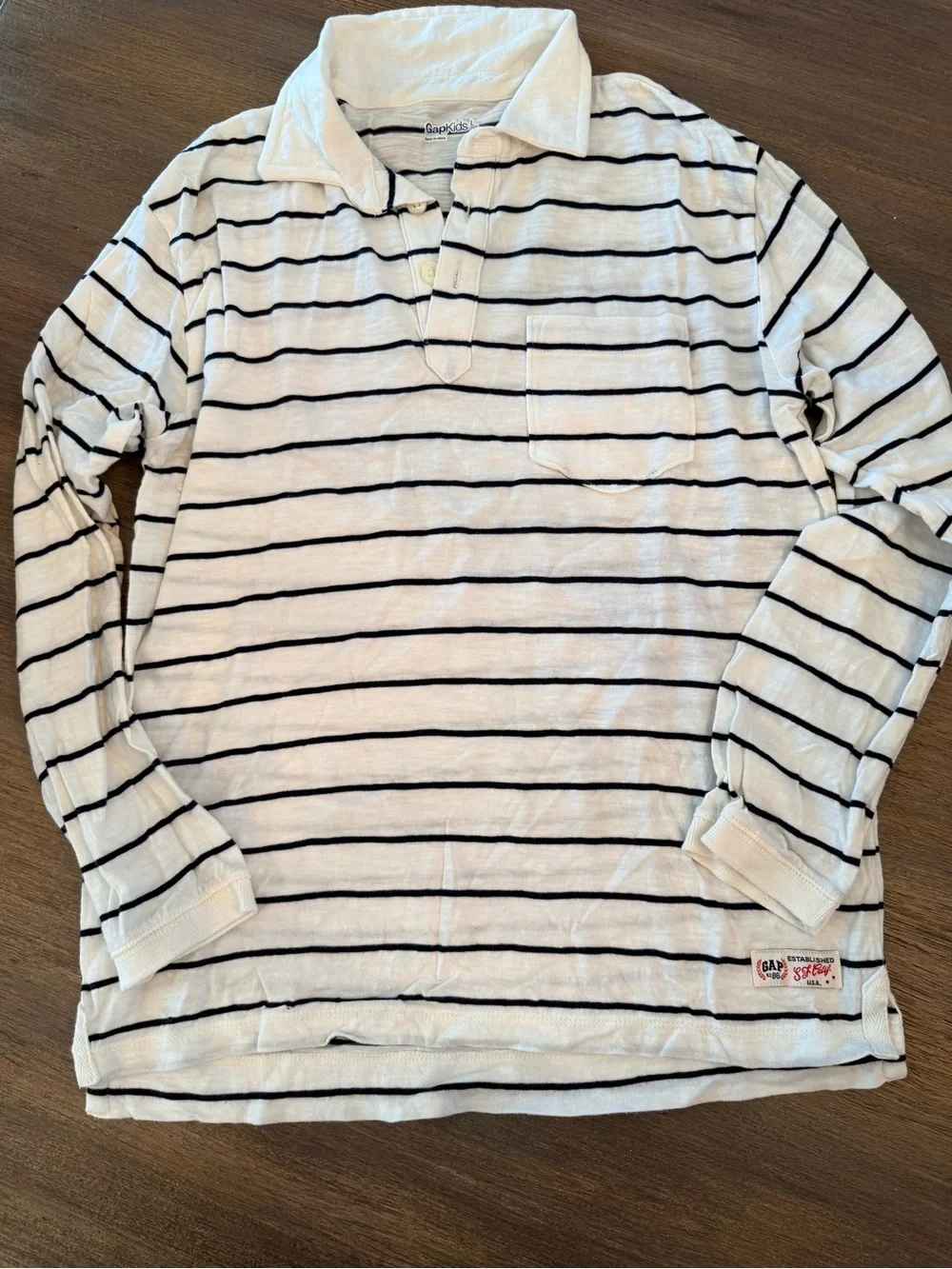 GapKids Striped Rugby Polo Shirt – Boys Size 10